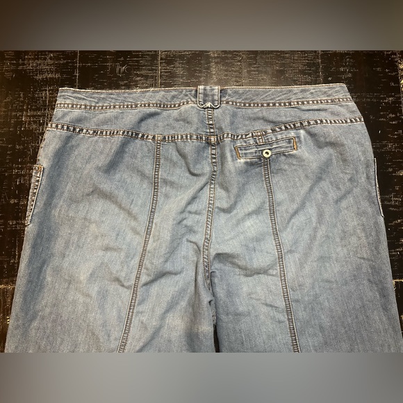Lane Bryant retro wide leg bell bottom trouser jean seam detail 20W TALL - Picture 6 of 9